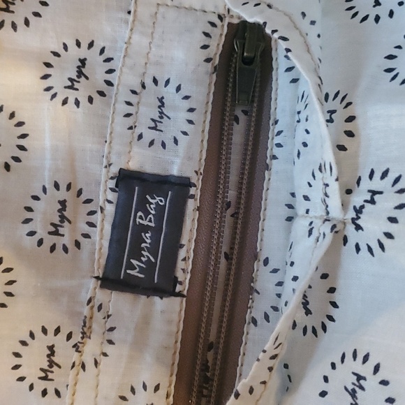 Myra Bag Southwest Leather CottonCarve Bucket Pockets Shoulder Bag NWOT - Picture 6 of 13